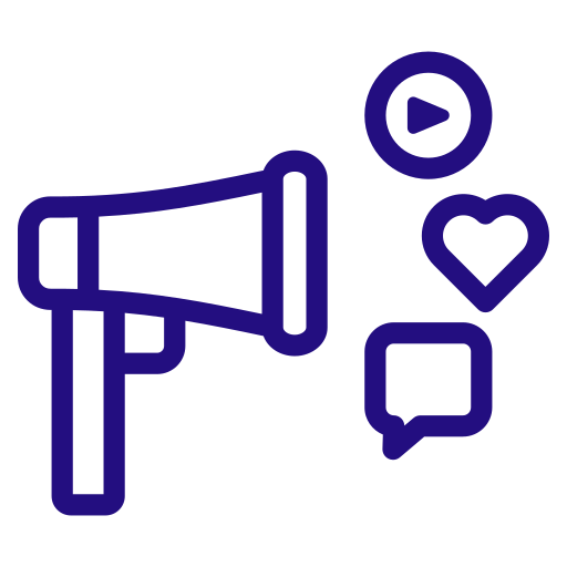 Social media marketing icon representing Freelance Digital Marketing Analyst in Kochi offering content creation and audience engagement services.