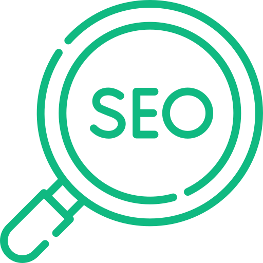 SEO text displayed inside a magnifying glass, symbolizing search engine optimization. Illustration representing the work of a freelance digital marketing analyst in Kochi.